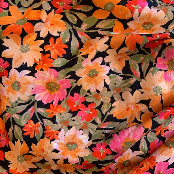 For Love & Lemons Gilles Floral Mini Skirt | Black Orange | Small - Picture 2 of 6